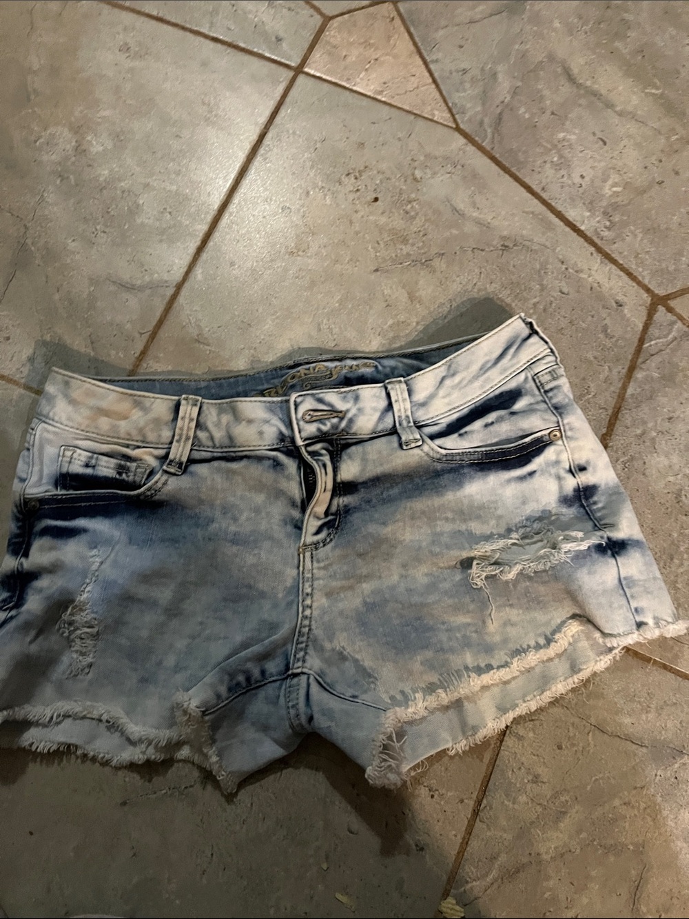 Arizona Jean Company Light Blue Distressed Denim Cutoff Shorts